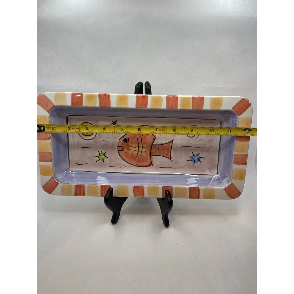 Ceramic‎ Serving/Appetizer Dish ~ Hand Painted~  Made in Italy - Picture 6 of 9